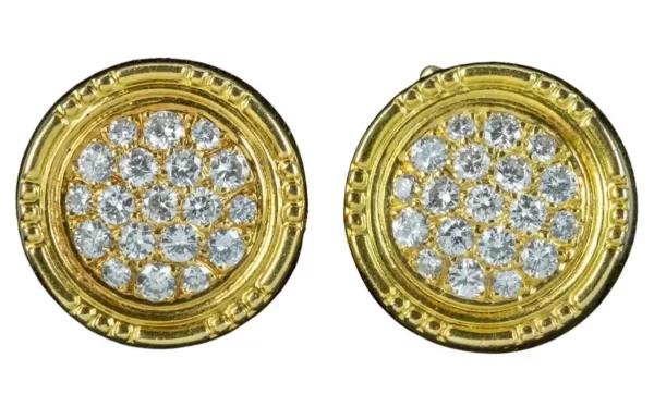 Винтажные серьги Garrard с бриллиантами, золото 18 карат, бриллианты 2,6 карата, в коробке.