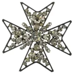 ПОТРЯСАЮЩИЕ УНИКАЛЬНЫЕ УКРАШЕНИЯ SCHREINER Брошь Schreiner NY с мальтийским крестом.