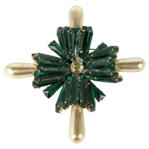 ПОТРЯСАЮЩИЕ УНИКАЛЬНЫЕ УКРАШЕНИЯ SCHREINER Брошь Schreiner Rare Keystone Ruffle с мальтийским крестом.
