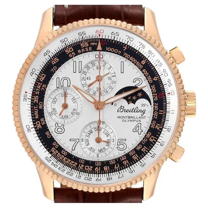Breitling Montbrillant Olympus Мужские часы из розового золота H19350 в коробке.