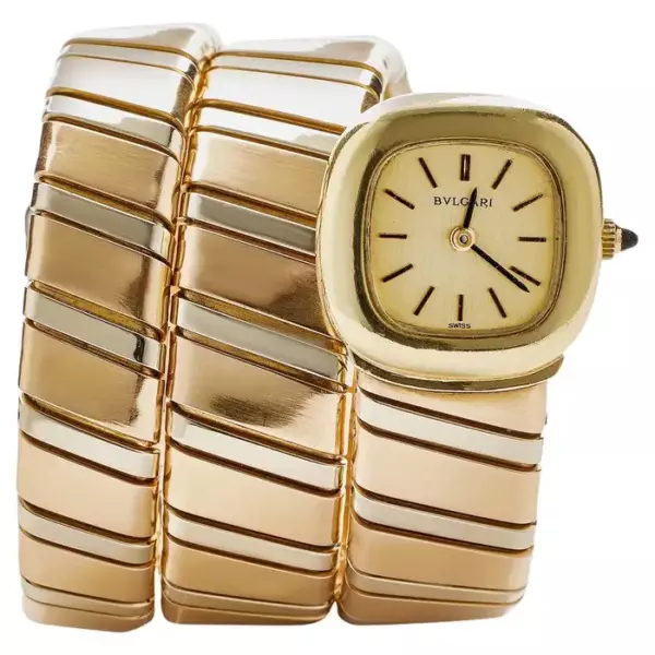 Автоматические наручные часы Bulgari Tubogas Serpenti из трехцветного золота 18 карат.