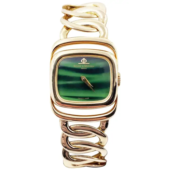 Baume & Mercier Beautiful Ref 38305 Циферблат из зеленого малахита, желтое золото 18 карат.