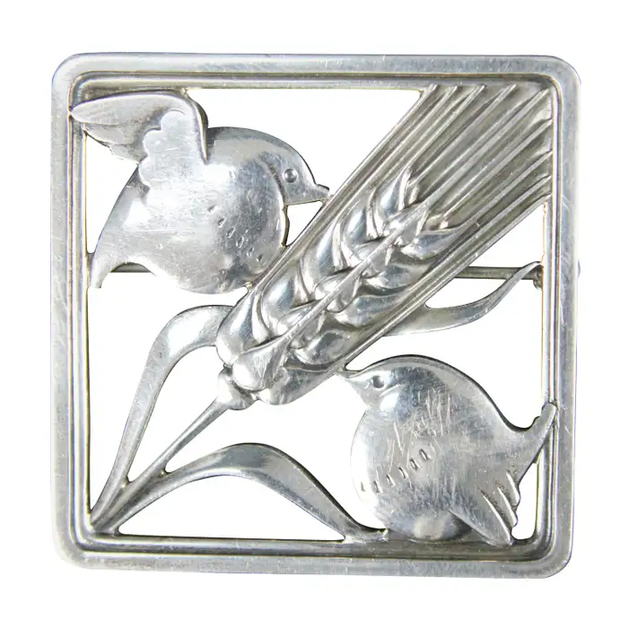 Брошь Arno Malinowski Georg Jensen, Дания, серебро 925 пробы.