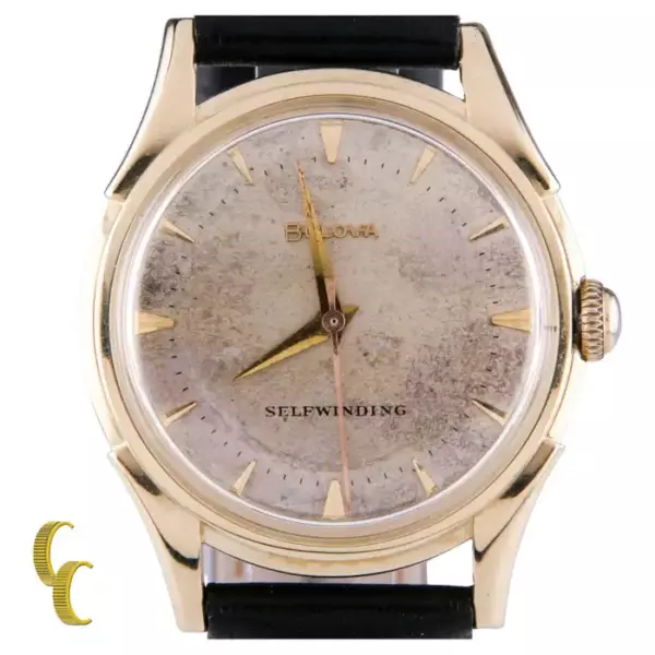 Bulova Мужские часы с автоматическим подзаводом, желтое золото 14 карат, винтаж 1956 года. Bulova Мужские часы с автоматическим подзаводом, желтое золото 14 карат, винтаж 1956 года.