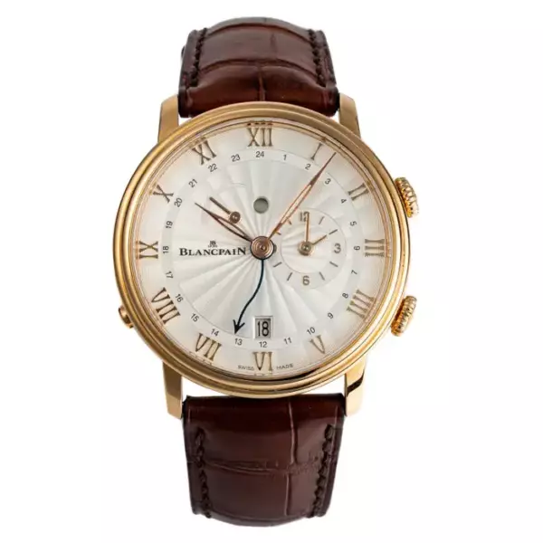 Часы Blancpain Villeret Reveil из 18 каратного розового золота GMT.