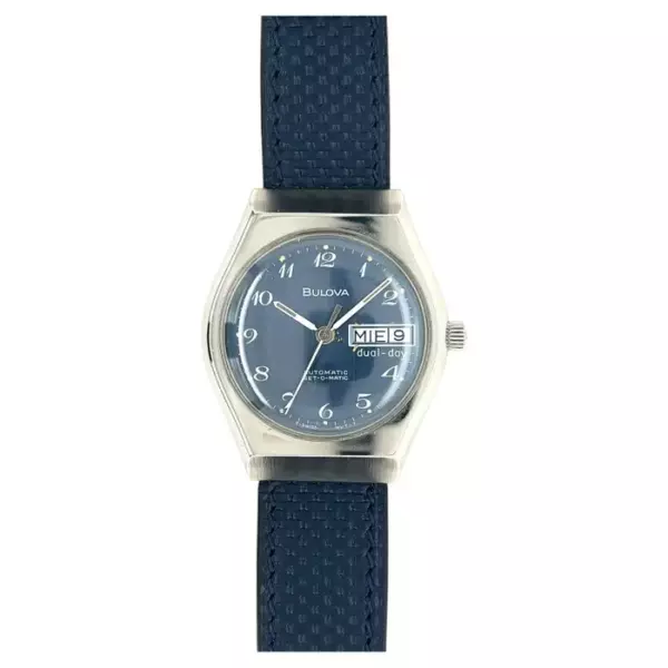 Часы Bulova, Set o Matic, синий циферблат. Часы Bulova, Set o Matic, синий циферблат.