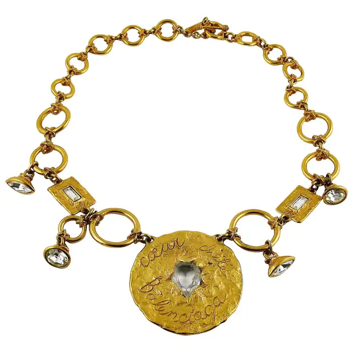 Колье Balenciaga Vintage золотистого цвета Cœur d'Été. Колье Balenciaga Vintage золотистого цвета Cœur d'Été.