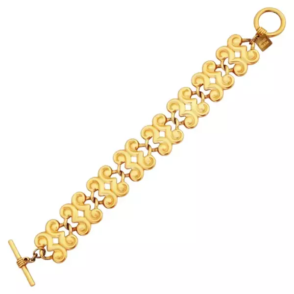 Матовый золотой браслет с звеньями Arabesque от Anne Klein, 1980 е годы.