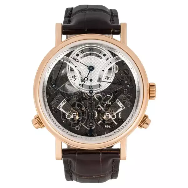 Наручные часы Tradition из розового золота длиной 44 метра от Breguet.