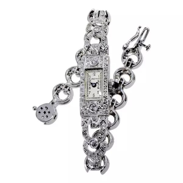 Платиновые часы Blancpain и браслет с бриллиантом 18 карат, около 1930 1940 х годов.
