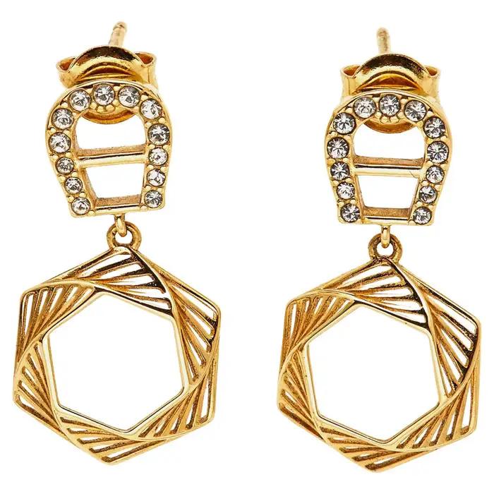 Серьги Aigner с кристаллами золотистого цвета.
