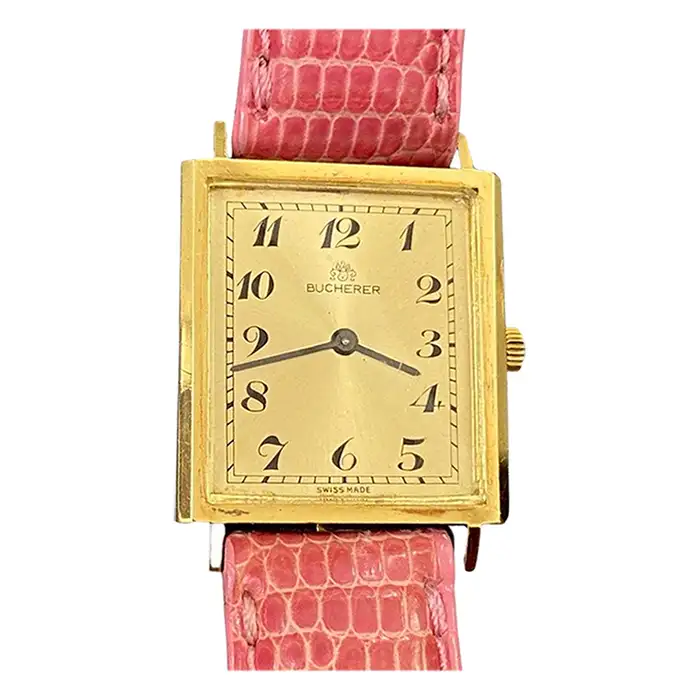 Bucherer — швейцарская часовая компания Винтажные женские наручные часы Bucherer из 18 каратного золота 24 мм.
