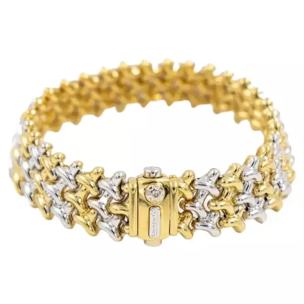 Браслет с подписью Chimento из желтого и белого золота 750 тысячной пробы (18 карат). Браслет с подписью Chimento из желтого и белого золота 750 тысячной пробы (18 карат).
