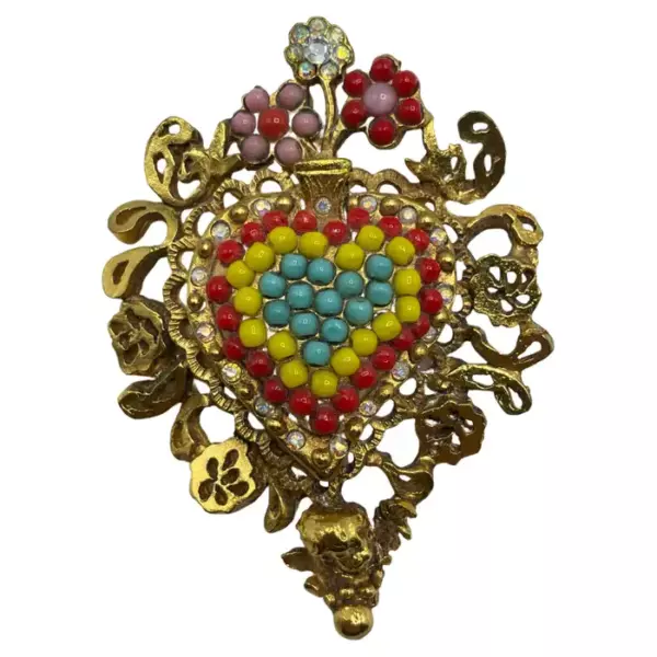 Christian Lacroix Винтажная золотистая брошь.