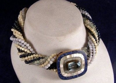 Винтажное колье Celia Sebiri Lapis Torsade 1970 х годов.