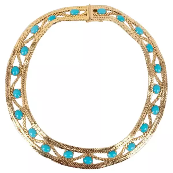 Золотое металлическое короткое колье Christian Dior, 1965 год.