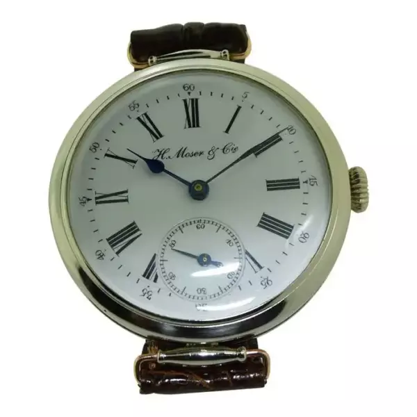 Большие наручные часы H. Moser & Cie, около 1920 х годов.