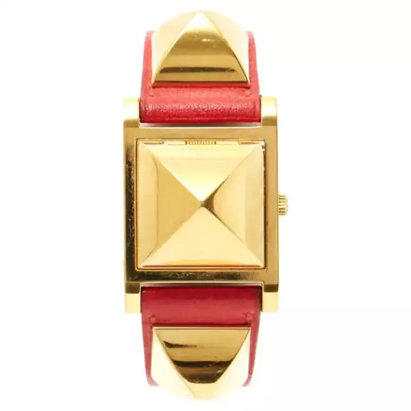 Часы Hermès Medor Collier de Chien с кожаным ремешком Braise. Часы Hermès Medor Collier de Chien с кожаным ремешком Braise.