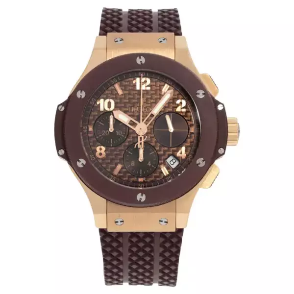 Hublot Big Bang Capuccino из 18 каратного розового золота и керамики на каучуковом ремешке. Hublot Big Bang Capuccino из 18 каратного розового золота и керамики на каучуковом ремешке.