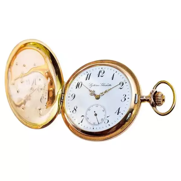 Карманные часы Systeme Glashutte by Lange из желтого золота 14 карат в корпусе Hunters. Карманные часы Systeme Glashutte by Lange из желтого золота 14 карат в корпусе Hunters.