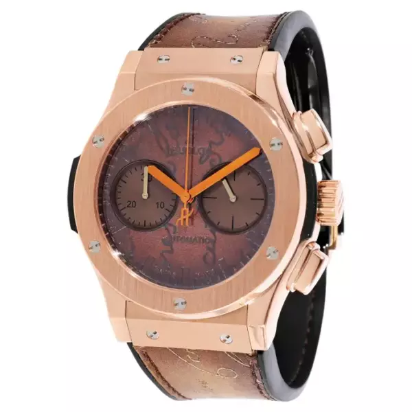 Мужские часы Hublot Berluti Scritto King Gold 521.OX.0500.VR.BER17 из розового золота. Мужские часы Hublot Berluti Scritto King Gold 521.OX.0500.VR.BER17 из розового золота.