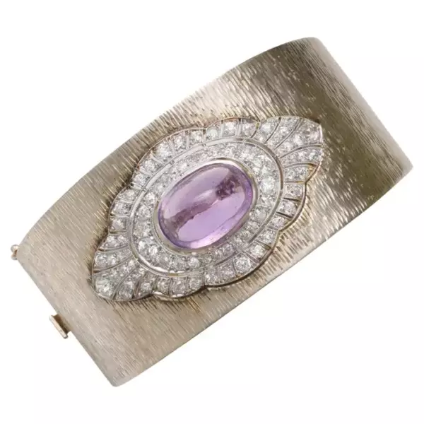 Браслет манжета с розовым сапфиром, сертифицированный GIA, 15 карат, без нагрева Marcus&Co. Середина века. Браслет манжета с розовым сапфиром, сертифицированный GIA, 15 карат, без нагрева Marcus&Co. Середина века.