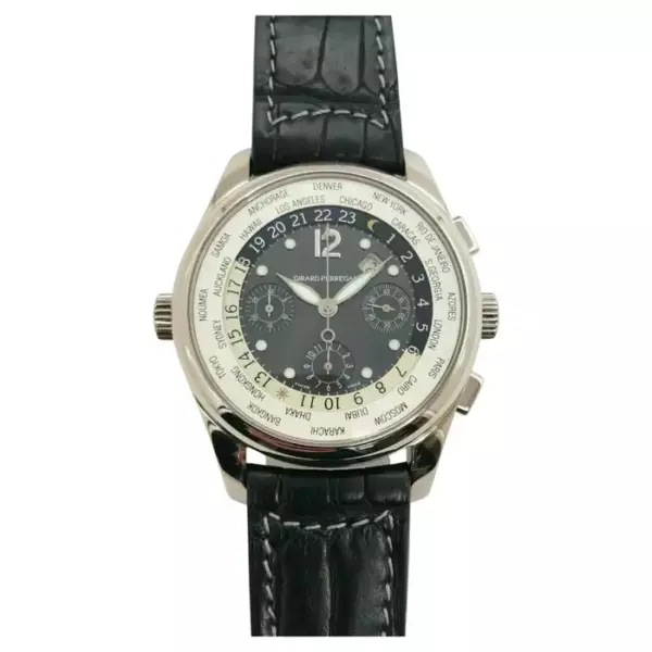 Girard Perregaux Ref 4980 Белое золото 18 карат WW TC Мировой таймер.