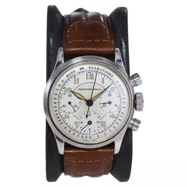 Хронограф Girard Perregaux из нержавеющей стали, 1950 е годы.