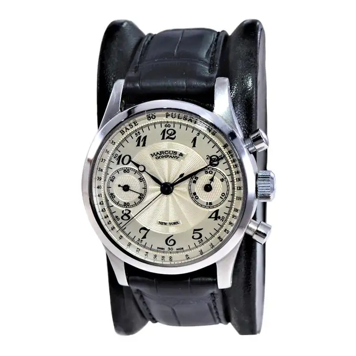 Marcus от Gallet and Co. Хронограф из нержавеющей стали с ручным заводом, около 1930 года.