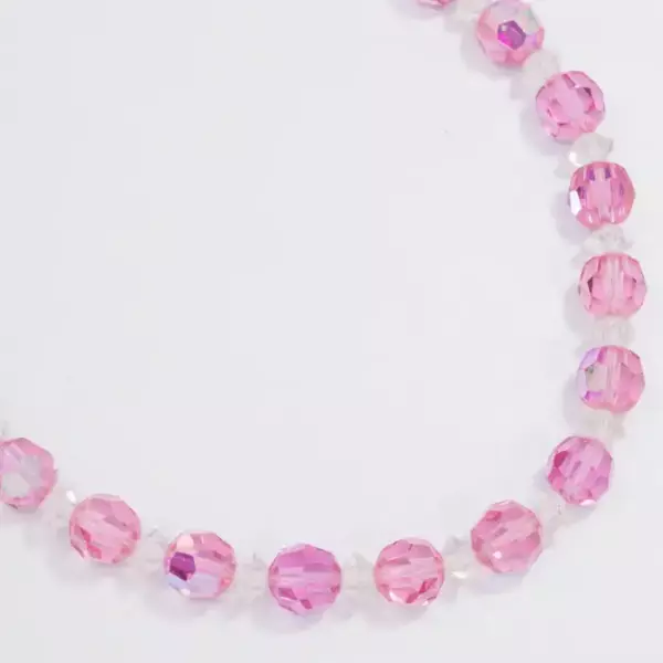 Ожерелье из граненых хрустальных бусин Laguna Pink Rose с винтажной латунной застежкой крючком.