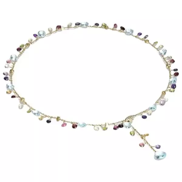 Ожерелье Marco Bicego Paradise из желтого золота 18 карат и смешанных драгоценных камней CB2586MIX01T. Ожерелье Marco Bicego Paradise из желтого золота 18 карат и смешанных драгоценных камней CB2586MIX01T.