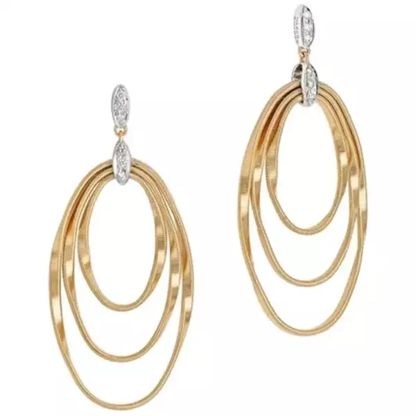 Серьга Marco Bicego Marrakech из желтого золота 18 карат с бриллиантами, OG373 B. Серьга Marco Bicego Marrakech из желтого золота 18 карат с бриллиантами, OG373 B.