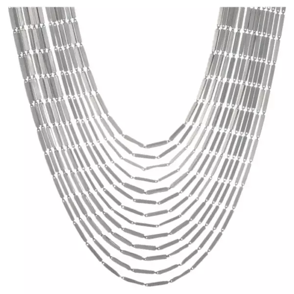 Важное и редкое многониточное (13 нитей) серебряное колье от Georg Jensen, модель 593B. Важное и редкое многониточное (13 нитей) серебряное колье от Georg Jensen, модель 593B.