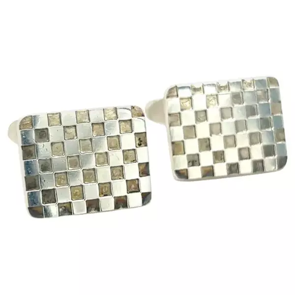 Запонки Georg Jensen Estate в шахматном порядке, серебро. Запонки Georg Jensen Estate в шахматном порядке, серебро.