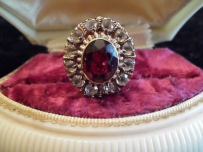 АНТИКВАРНОЕ ВИКТОРИАНСКОЕ КОЛЬЦО С ГРАНАТОМ P S & CO 10 КРАТОВ, СТОК PLAINVILLE, РАЗМЕР 6,5.