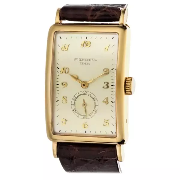 Patek Philippe 431J Очень большие изогнутые прямоугольные часы в стиле ар деко.