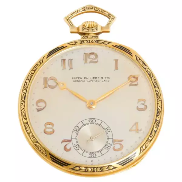 Patek Philippe Карманные часы с открытым циферблатом из желтого золота 18 карат.