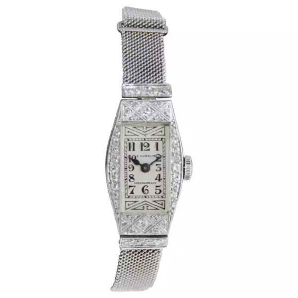 Patek Philippe Платиновые женские деловые часы в стиле ар деко, около 1920 х годов.