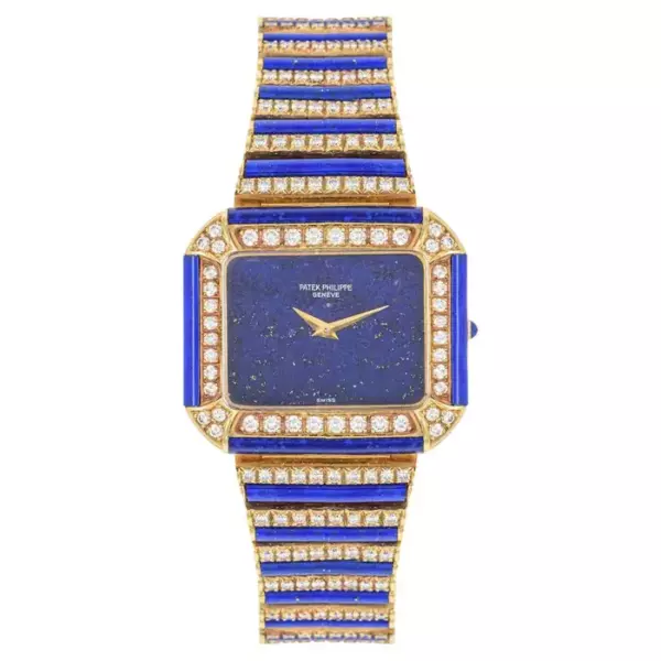 Patek Philippe Редкие часы из желтого золота с лазуритом и бриллиантами.