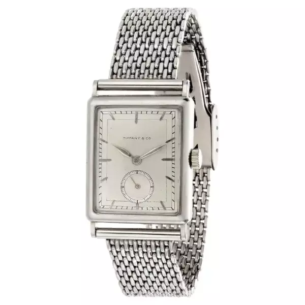 Patek Philippe Tiffany Early Platinum часы в стиле ар деко Tank, около 1930 х годов.