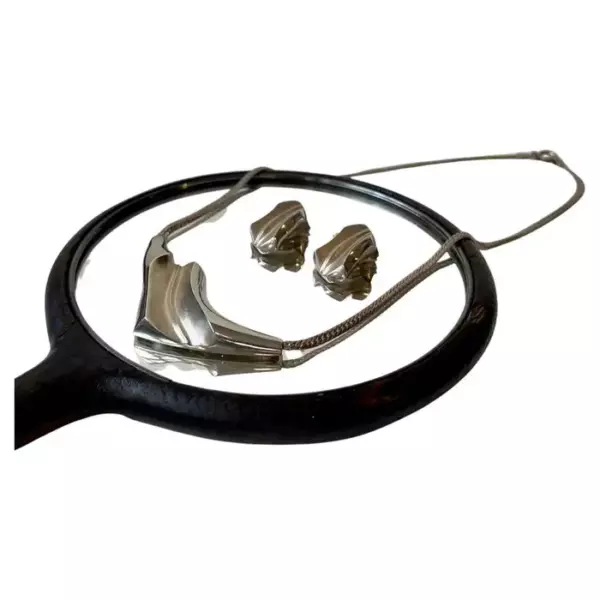 Серебряное ожерелье и серьги Niels Erik From Modernist, 1970 е годы.