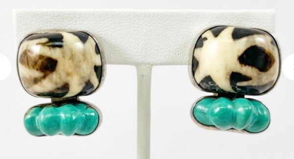СЕРЬГИ REBECCA COLLINS С БИРЮЗОВОЙ КОСТЬЮ VTG 925 ПРОБЫ, КЛИПсы НА СЕРЬГИ 24G ИЗ СТЕРЛИНГОВОГО СЕРЕБРА 925 ПРОБЫ. СЕРЬГИ REBECCA COLLINS С БИРЮЗОВОЙ КОСТЬЮ VTG 925 ПРОБЫ, КЛИПсы НА СЕРЬГИ 24G ИЗ СТЕРЛИНГОВОГО СЕРЕБРА 925 ПРОБЫ.
