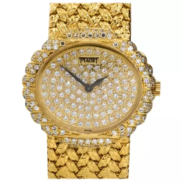 Женские часы Piaget 98174D2 из желтого золота 18 карат с бриллиантами.
