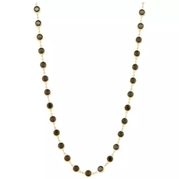 36 дюймовое ожерелье с золотым безелем из оникса и кристаллами Swarovski от Swarovski, 1980 е годы. 36 дюймовое ожерелье с золотым безелем из оникса и кристаллами Swarovski от Swarovski, 1980 е годы.