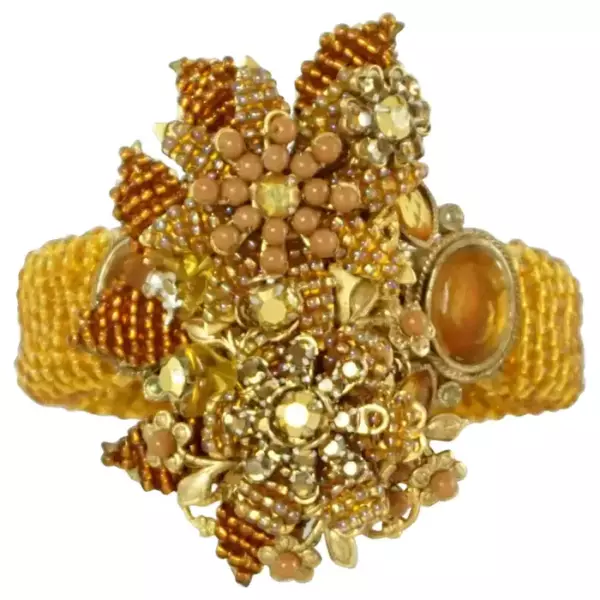 Браслет Stanley Hagler Amber Beaded Floral.
