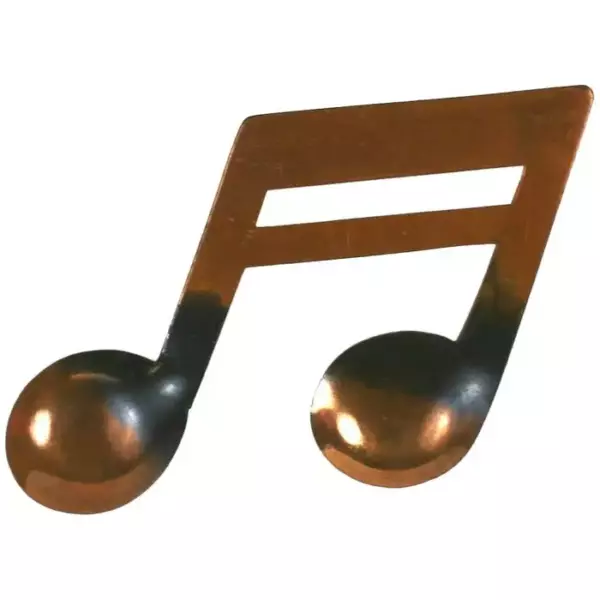 Брошь Rebajes Music Note, 1940 е годы. Ручная обработка меди и патинирование для увеличения размера.