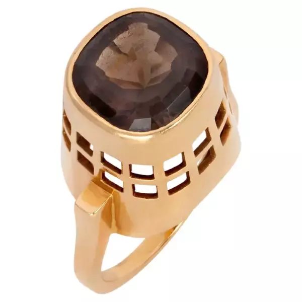 Кольцо Sigurd Persson Nordic Scandinavian Design из дымчатого кварца и золота. Кольцо Sigurd Persson Nordic Scandinavian Design из дымчатого кварца и золота.