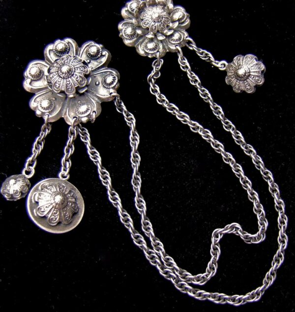ПОТРЯСАЮЩИЕ ВИНТАЖНЫЕ ЗАЖИМЫ ИЗ МЕХА С ПОДПИСЬЮ JERAY STERLING CHATELAINE. ПОТРЯСАЮЩИЕ ВИНТАЖНЫЕ ЗАЖИМЫ ИЗ МЕХА С ПОДПИСЬЮ JERAY STERLING CHATELAINE.