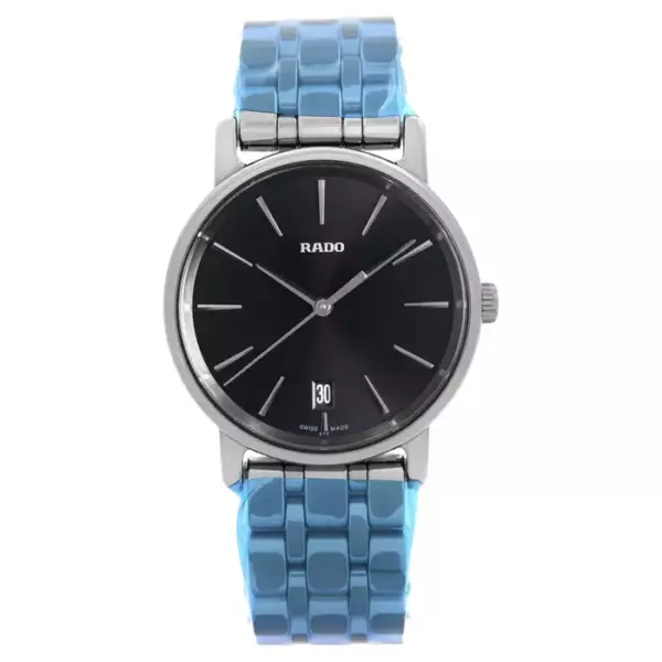 Rado DiaMaster Женские кварцевые часы из высокотехнологичной керамики с черным циферблатом.
