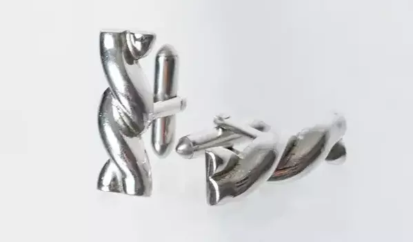 Серебряные запонки Swank с поворотным механизмом сзади, 1960 е годы.